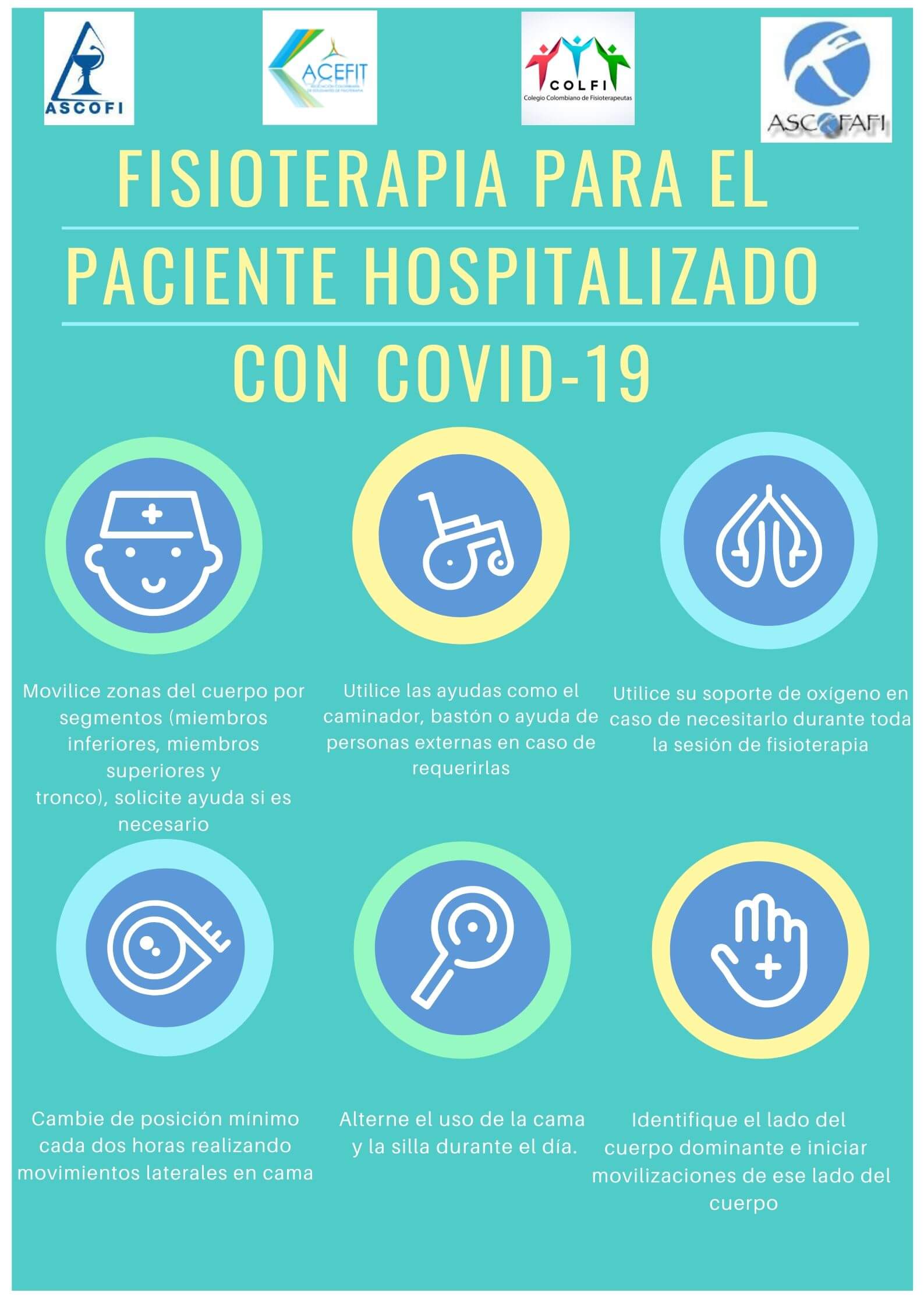 Elementos de protección personal, fisioterapia en hospitalización, entre otras.