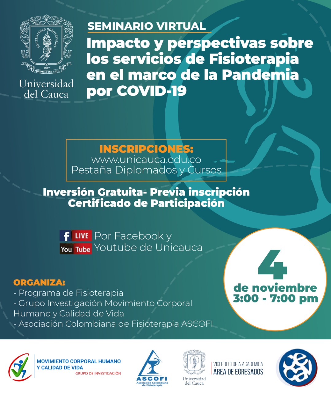 Seminario Impacto y perspectiva sobre los servicios de Fisioterapia en el marco de la Pandemia por COVID-19