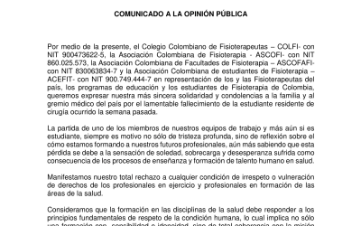 COMUNICADO A LA OPINIÓN PÚBLICA